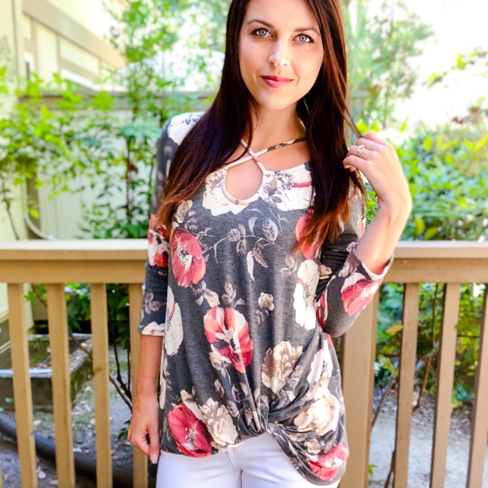 P.S. Kate Criss Cross Floral Top